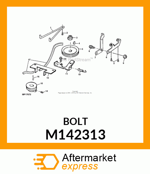 SCREW, M8 X 1.25 X 16 THREAD ROLLIN M142313