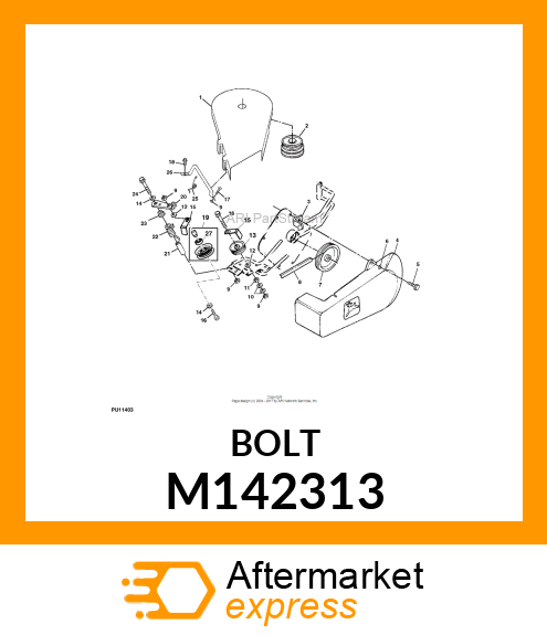 SCREW, M8 X 1.25 X 16 THREAD ROLLIN M142313