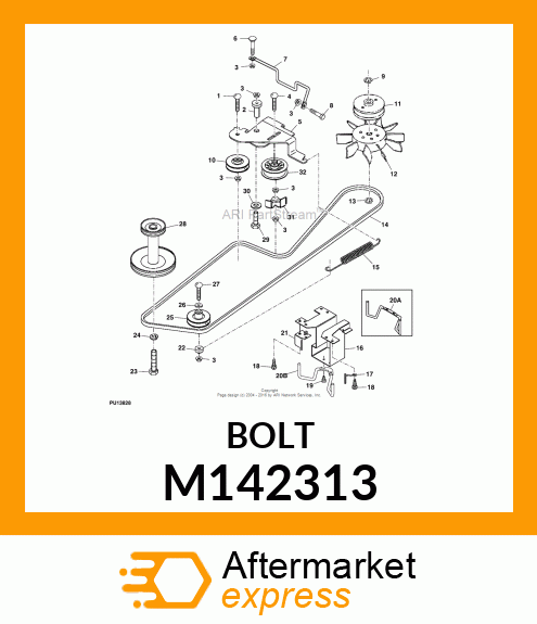 SCREW, M8 X 1.25 X 16 THREAD ROLLIN M142313