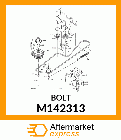 SCREW, M8 X 1.25 X 16 THREAD ROLLIN M142313