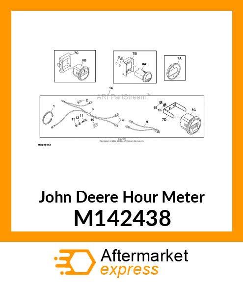 HOUR METER, HOURMETER, 12V ROUNDLC M142438