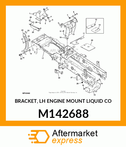 BRACKET, LH ENGINE MOUNT LIQUID CO M142688