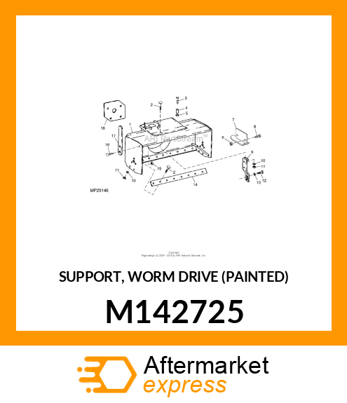 SUPPORT, WORM DRIVE (PAINTED) M142725