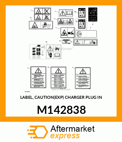 LABEL, CAUTION(EXP) CHARGER PLUG IN M142838