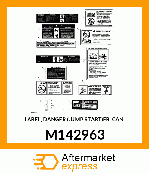 LABEL, DANGER (JUMP START)FR. CAN. M142963