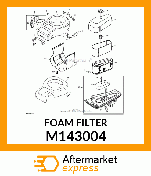 ELEMENT, FOAM AIR FILTER M143004