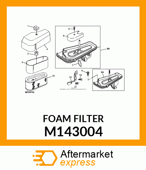 ELEMENT, FOAM AIR FILTER M143004