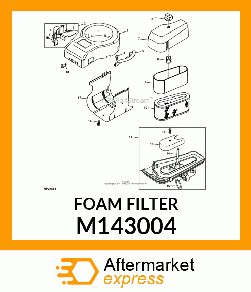 ELEMENT, FOAM AIR FILTER M143004