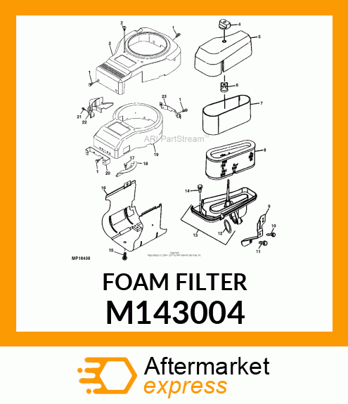 ELEMENT, FOAM AIR FILTER M143004