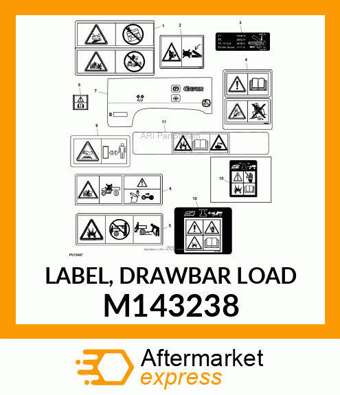 LABEL, DRAWBAR LOAD M143238