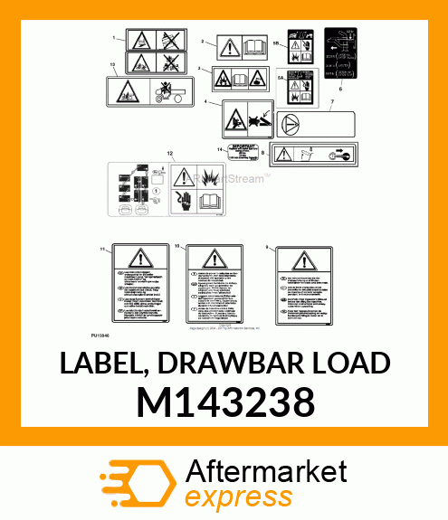 LABEL, DRAWBAR LOAD M143238