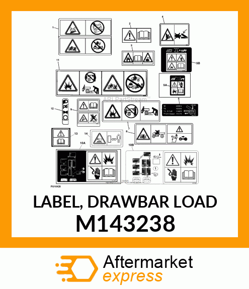 LABEL, DRAWBAR LOAD M143238