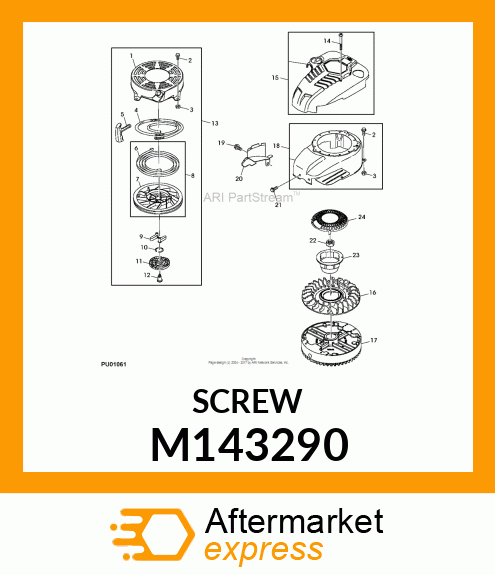 SCREW, BLOWER HOUSING COVER M143290