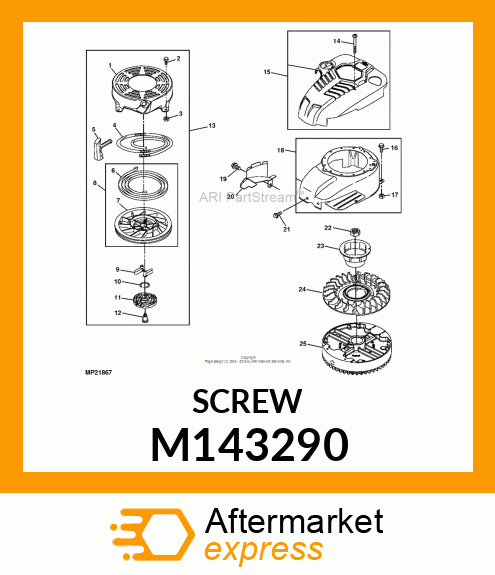 SCREW, BLOWER HOUSING COVER M143290