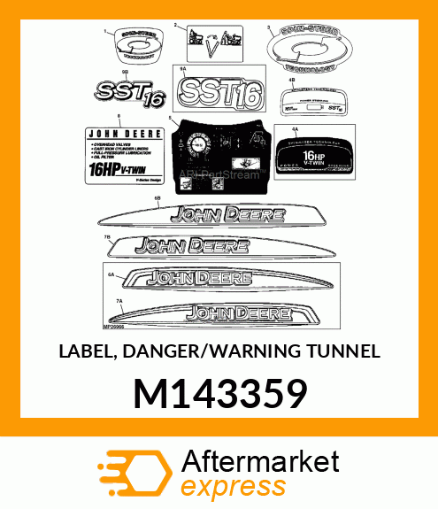 LABEL, DANGER/WARNING TUNNEL M143359