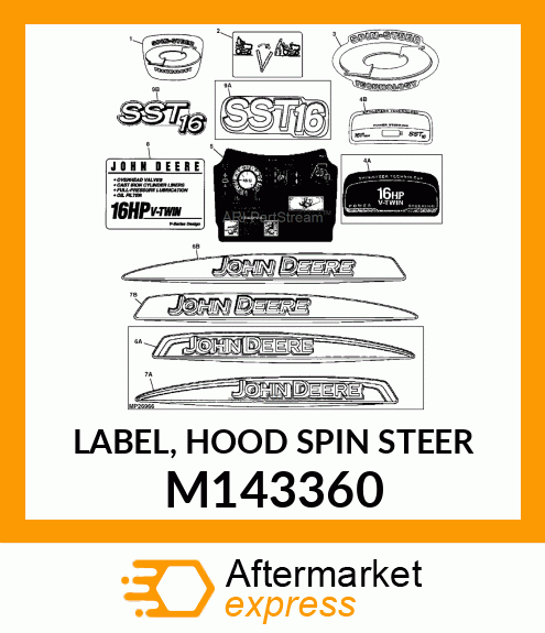 LABEL, HOOD SPIN STEER M143360