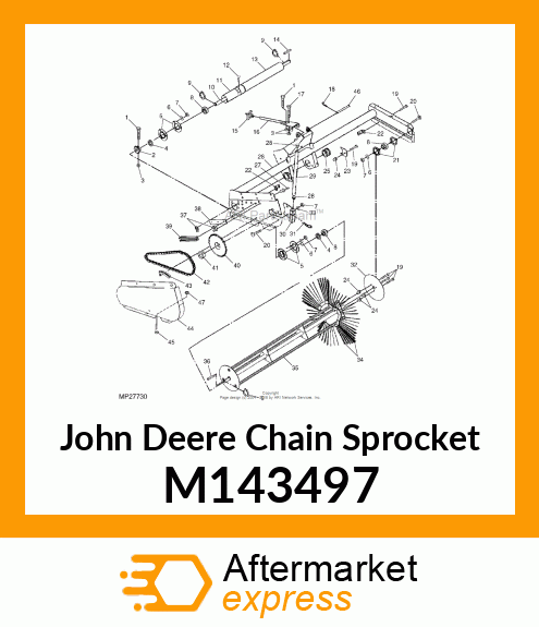 SPROCKET, CHAIN (W/HUB amp; KEYWAY) M143497