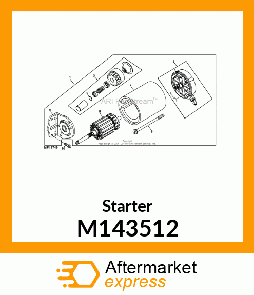 MOTOR, STARTER (STEEL PINION) M143512