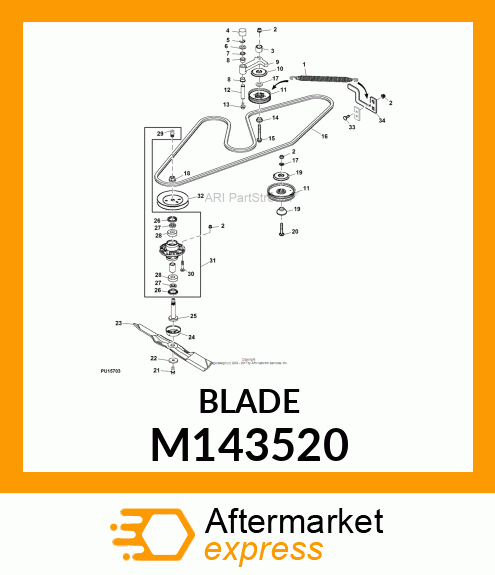 Side Discharge Mower Blade (54C Mower) M143520