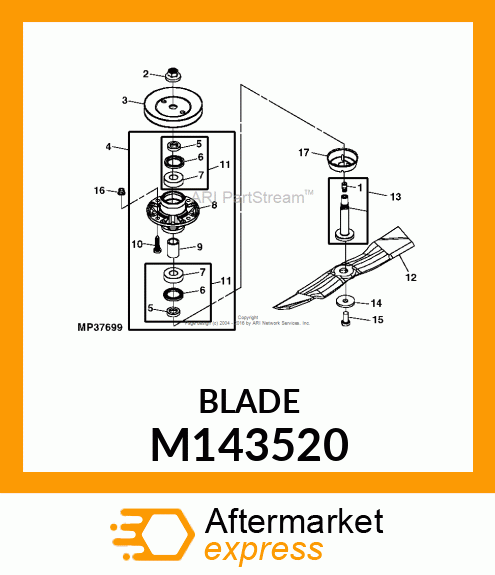 Side Discharge Mower Blade (54C Mower) M143520