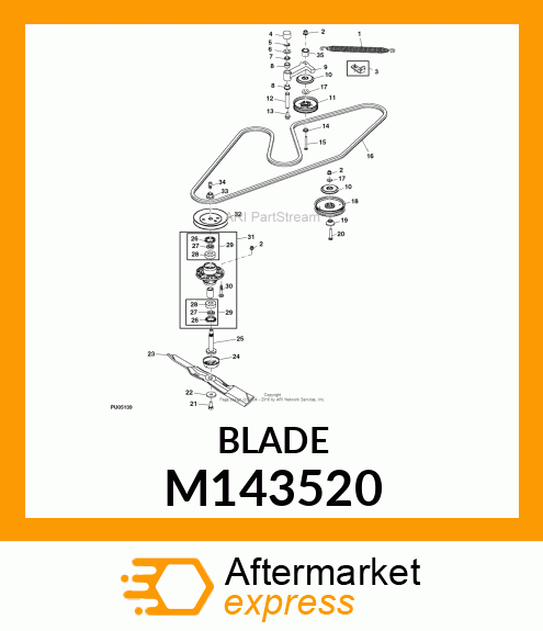 Side Discharge Mower Blade (54C Mower) M143520