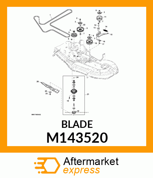 Side Discharge Mower Blade (54C Mower) M143520