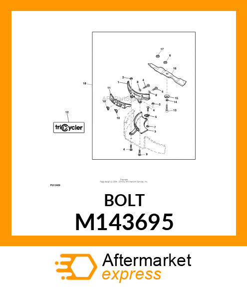 BOLT,HXFL,3/8 M143695