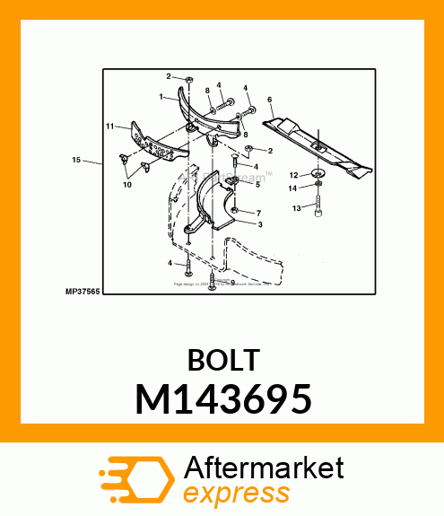 BOLT,HXFL,3/8 M143695