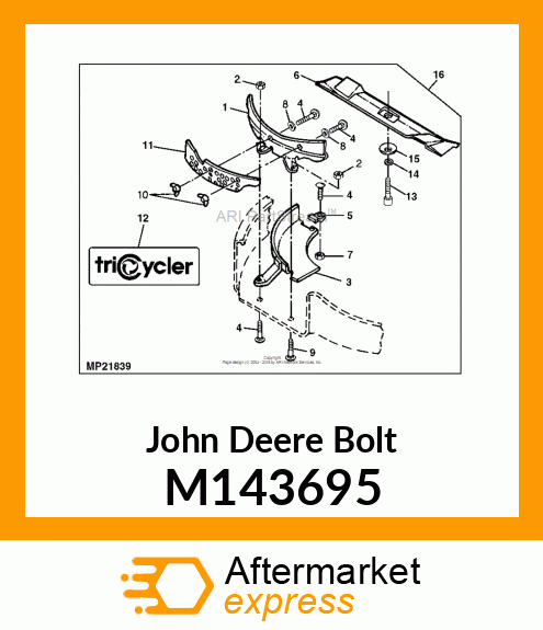 BOLT,HXFL,3/8 M143695