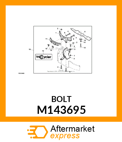 BOLT,HXFL,3/8 M143695