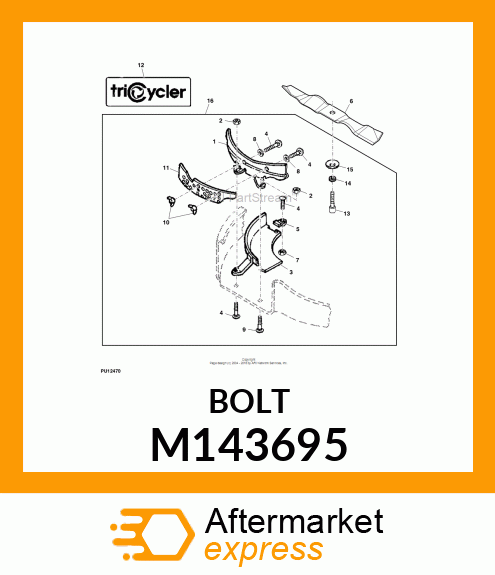 BOLT,HXFL,3/8 M143695