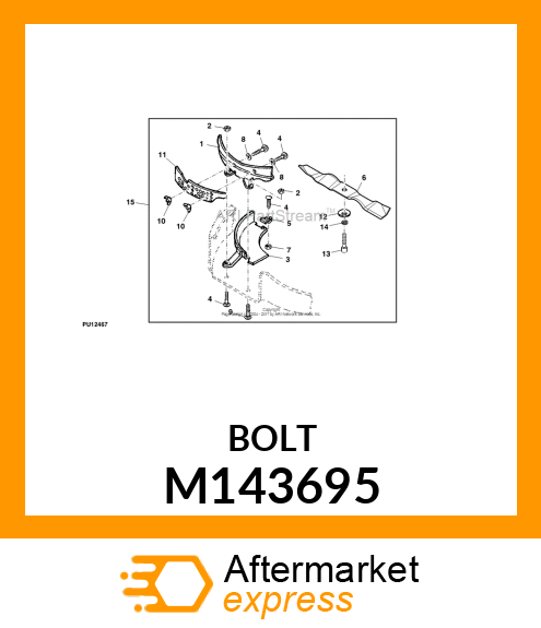 BOLT,HXFL,3/8 M143695