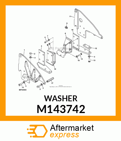 WASHER, FLAT HARDEN 9/16 SAE M143742