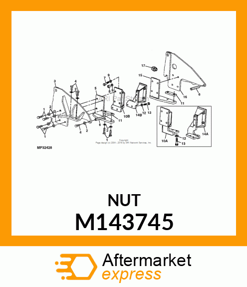 NUT, M12 X 1.75, DIN 934 M143745