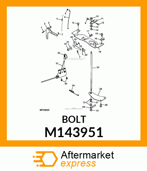 BOLT, RD HD. SP. NECK M6X1.0X25 M143951