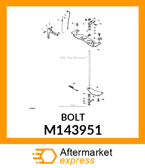 BOLT, RD HD. SP. NECK M6X1.0X25 M143951