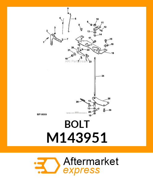 BOLT, RD HD. SP. NECK M6X1.0X25 M143951