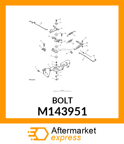 BOLT, RD HD. SP. NECK M6X1.0X25 M143951