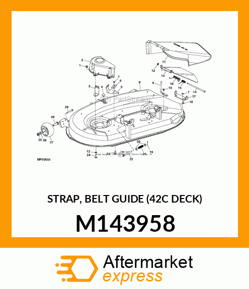 STRAP, BELT GUIDE (42C DECK) M143958