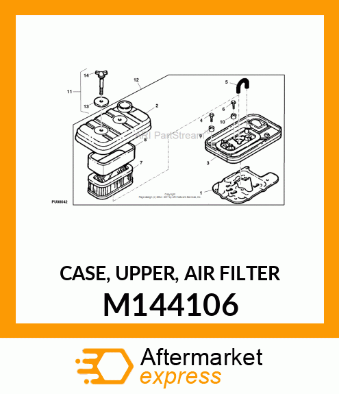 CASE, UPPER, AIR FILTER M144106