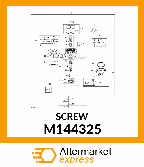 SCREW, FLOAT BOWL M144325