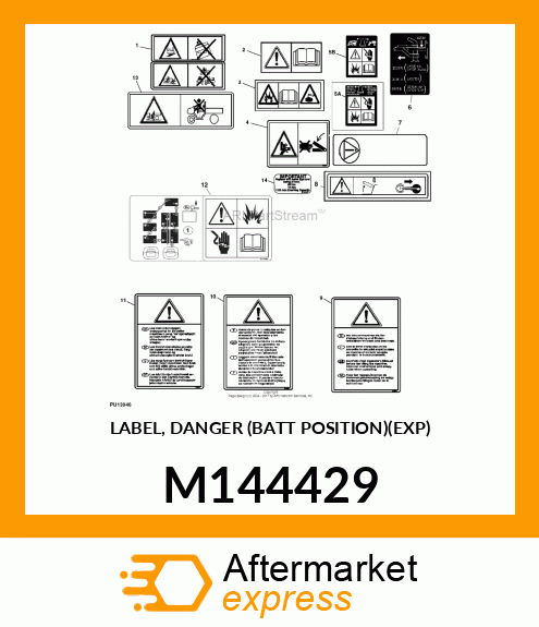 LABEL, DANGER (BATT POSITION)(EXP) M144429