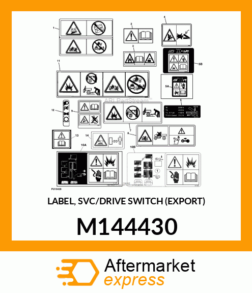 LABEL, SVC/DRIVE SWITCH (EXPORT) M144430