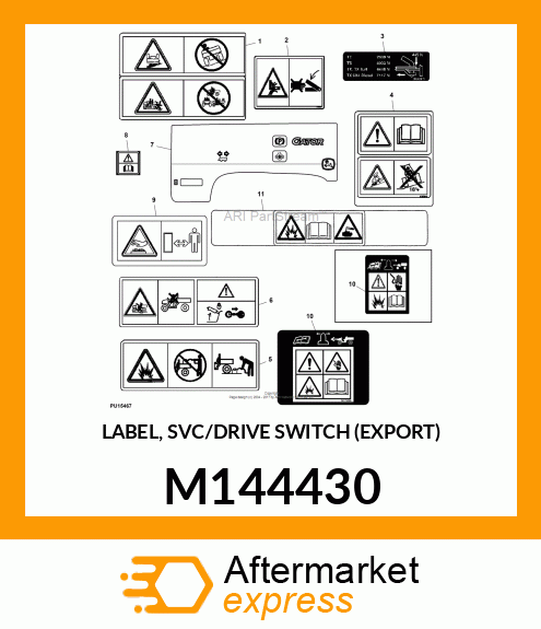 LABEL, SVC/DRIVE SWITCH (EXPORT) M144430