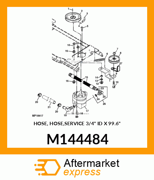 HOSE, HOSE,SERVICE 3/4" ID X 99.6" M144484