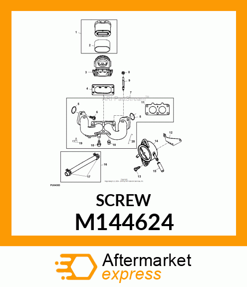 SCREW, SCREW, CHOKE CONTROL BRACKET M144624