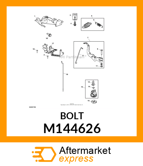 BOLT, GOVENOR CONTROL LEVER M144626