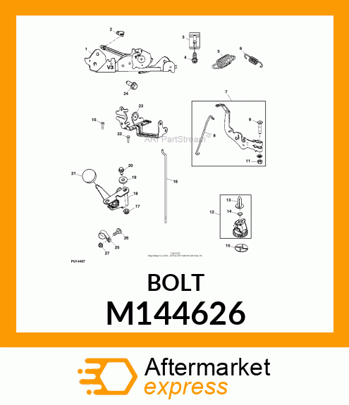 BOLT, GOVENOR CONTROL LEVER M144626