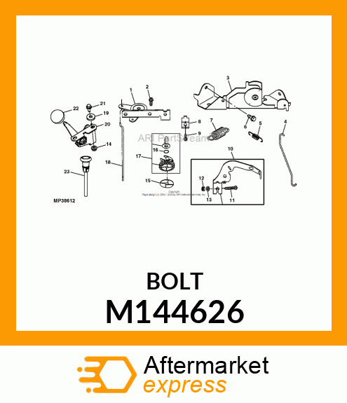 BOLT, GOVENOR CONTROL LEVER M144626