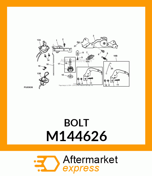 BOLT, GOVENOR CONTROL LEVER M144626